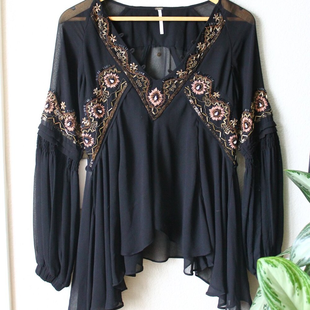 Bohemian Beaded Top- Free People
